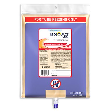 Nestle Healthcare Nutrition Isosource 1.5 Cal Tube Feeding Formula 1500 mL Bag Ready to Hang Unflavored Adult - 10043900281824