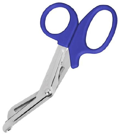 Prestige Medical Prestige Medical Utility Scissors Nurse 5-1/2 Inch Length Stainless Steel / Plastic Finger Ring Handle Angled Blunt/Blunt - 870-GBL