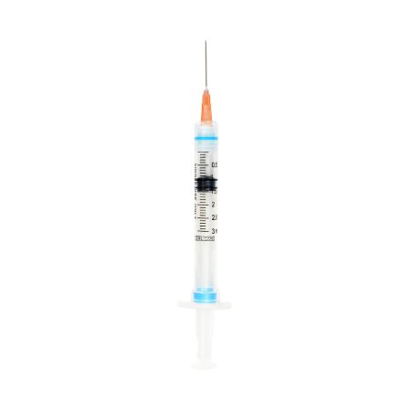 Sol-Care - Syringe with Hypodermic Needle 3 mL 25 Gauge 1 Inch Regular Wall Retractable Safety Needle - 100079IM