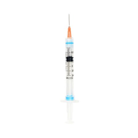 Sol-Care - Syringe with Hypodermic Needle 3 mL 25 Gauge 5/8 Inch Regular Wall Retractable Safety Needle - 100078IM