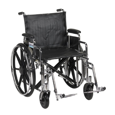 drive Sentra Heavy Duty - Bariatric Wheelchair Desk Length Arm Swing-Away Footrest Black Upholstery 20 Inch Seat Width Adult 500 lbs. Weight Capacity - STD20DDA-SF