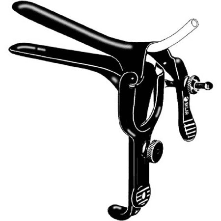 Sklar Black - Laser Surgery Vaginal Speculum Pederson NonSterile OR Grade Coated Stainless Steel Medium Double Blade Duckbill with DSE Loop Reusable Without Light Source Capability - 90-9032