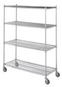 Alimed 4 Shelf Linen Cart 5 Inch, 4 Casters, Two Locking 500 lbs. Wire - 934887