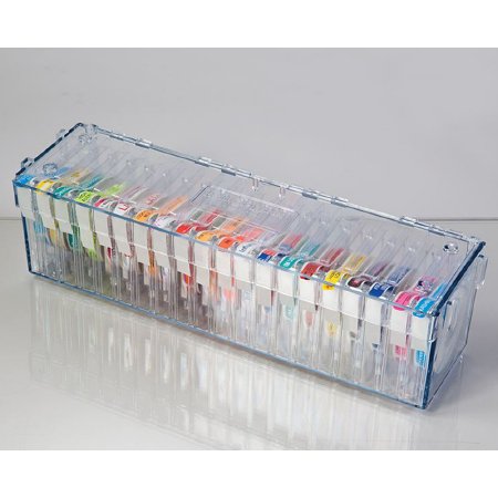 HCL - Label Dispenser 4-3/4 X 4-5/8 X 15-3/4 Inch Stack and Connect Manual Pull Clear Plastic 10 Roll Dispenser For use with Multiple Label Sizes - 12998