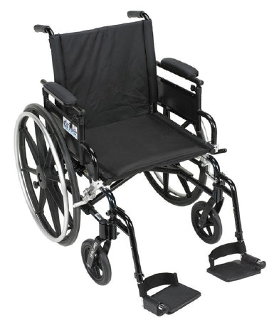 Drive Medical Viper Plus GT Lightweight Wheelchair Dual Axle Desk Length Arm Flip Back, Padded, Removable Arm Style Mag Wheel Black 20 Inch Seat Width 300 lbs. Weight Capacity - PLA420FBDAARAD-SF