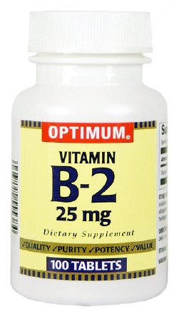 Optimum - Vitamin Supplement Vitamin B2 25 mg Strength Tablet 100 per Bottle - 43292055538