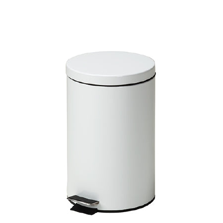 Clinton Industries Round Series Trash Can 13 Quart Round White Stainless Steel Step On - TR-13W