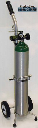 Mada Medical - MRI Oxygen Kit on Cart (Empty) Size E Aluminum - 1616A-25MRIE