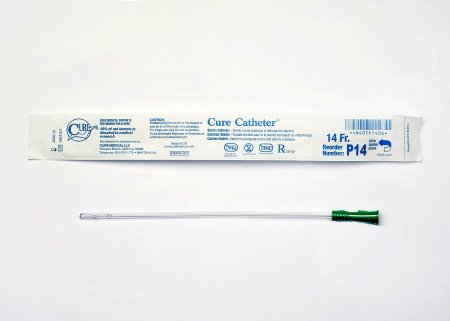 Cure Catheter - Urethral Catheter Straight Tip Uncoated PVC 14 Fr. 10 Inch - P14