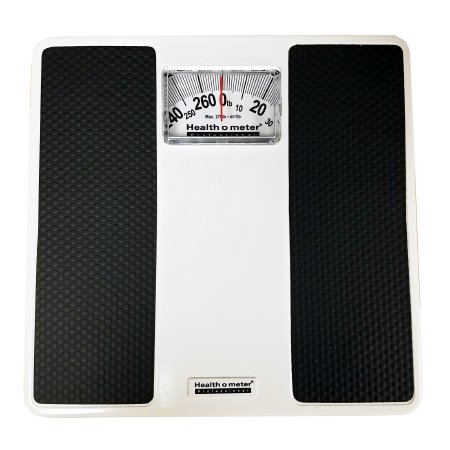 Health O Meter - Floor Scale Dial Display 270 lbs. Capacity Black / White Analog - 100LB