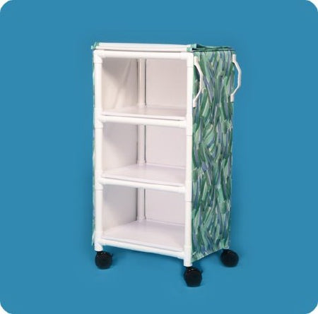 IPU 3 Shelf Linen Cart with Cover 4 Inch Casters 36 lbs. - PC375