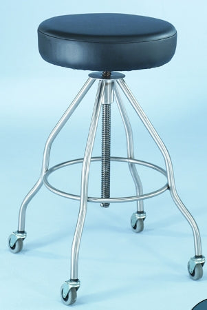 Blickman Passaic Exam Stool Backless Spinlift Height Adjustment 4 Casters Black - 1027714000
