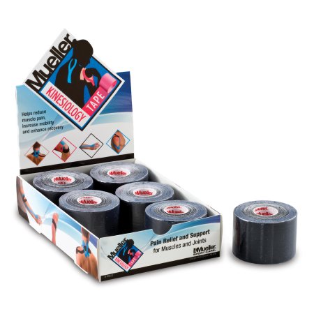 Mueller - Kinesiology Tape Wave Pattern Adhesive Cotton 2 Inch X 5 Yard Black NonSterile - 28147