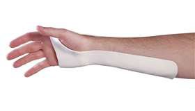 Ulnar Gutter - Wrist Splint Multi-Form Plastic Left or Right Hand White Medium / Large - 51-223