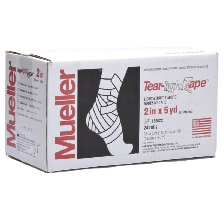 Mueller Tear-Light - Athletic Tape Easy Tear Elastic Adhesive 2 Inch X 5 Yard White NonSterile - 130622
