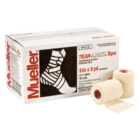 Mueller Tear-Light - Athletic Tape Easy Tear Elastic Adhesive 3 Inch X 5 Yard White NonSterile - 130623