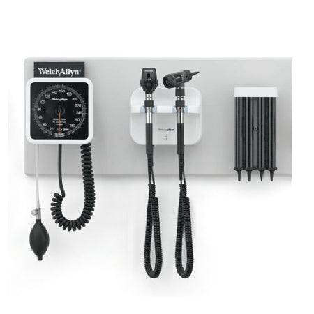 Welch Allyn Green Series 777 Integrated Wall System GS 777 Wall Transformer, Coaxial Ophthalmoscope, Diagnostic MacroView Otoscope, Wall Aneroid - 77796-