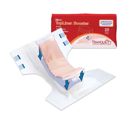 Tranquility TopLiner - Incontinence Booster Pad 2-3/4 X 10-1/2 Inch Heavy Absorbency Superabsorbant Core Mini Adult Unisex Disposable - 2072