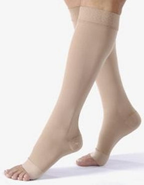 BSN Medical JOBST Relief Compression Stockings Knee High Large Beige Open Toe - 114802