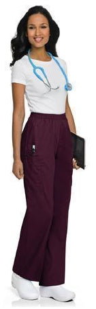 Landau Uniforms Scrub Pants Cargo Small Wine Female - 83221RWPS