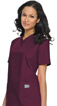 Landau Uniforms - Scrub Shirt Large Taupe 3 Pockets Short Set-In Sleeve Female - 70221TAUPELG