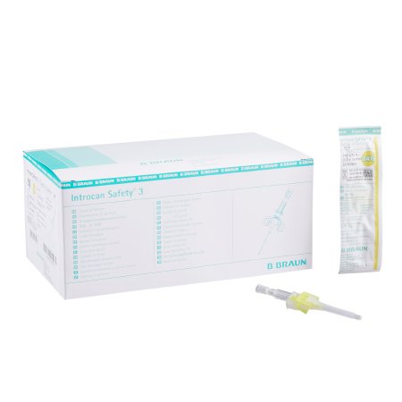 Introcan Safety 3 - Closed IV Catheter 24 Gauge 0.75 Inch Sliding Safety Needle - 4251127-02