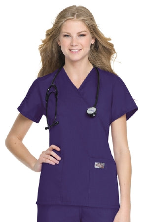 Landau Uniforms Scrub Shirt 2X-Large Cobalt 2 Pockets Short Set-In Sleeves Female - 70224COBLT2XLG