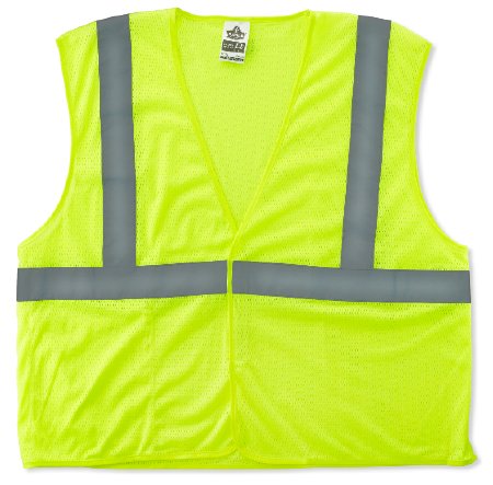 Ergodyne GloWear 8210HL Class 2 Safety Vest 2X-Large / 3X-Large Lime Green 4 Pockets Unisex - 21027