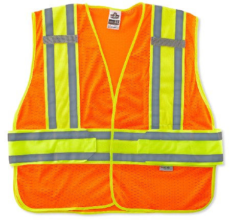 Ergodyne GloWear 8240HL Class 2 Safety Vest Medium Orange 1 Pocket Unisex - 21384
