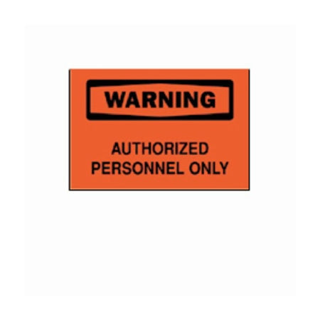 Fisher Scientific Brady Directory Sign Warning: Aurthorized Personnel Only - 19035651