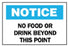 Fisher Scientific Brady Instructional Sign Notice: No Food Or Drink Beyond This Point - 19806957