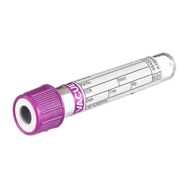Greiner Vacuette Tube Venous Blood Collection Vacuette 2Ml 13X75Mm Pp K3Edta Lavender/White 50/Pk, 24 Pk/Ca - 454222