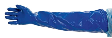 Key Surgical Extended Sleeve Utility Glove Large Nitrile Blue 24 Inch Elastic Cuff NonSterile - PS-3424