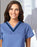 Fashion Seal Uniforms Scrub Shirt Large Ceil Blue / Navy 2 Pockets Short Set-In Sleeves Female - 7578-LG