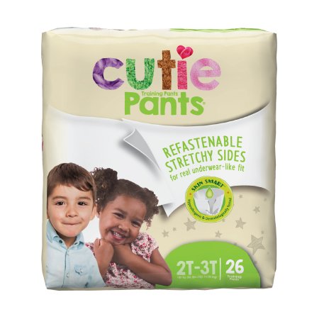 Cutie Pants - Unisex Toddler Training Pants Pull On with Tear Away Seams Size 2T to 3T Disposable Heavy Absorbency - WP7001/1