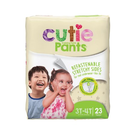 Cutie Pants - Unisex Toddler Training Pants Pull On with Tear Away Seams Size 3T to 4T Disposable Heavy Absorbency - WP8001/1