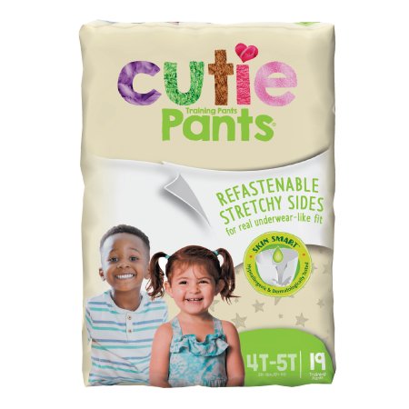 Cutie Pants - Unisex Toddler Training Pants Pull On with Tear Away Seams Size 4T to 5T Disposable Heavy Absorbency - WP9001/1