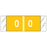 COL'R'TAB - Pre-Printed Label Chart Tab Yellow 0|0 White Numeric 1/2 X 1-1/2 Inch - 11850