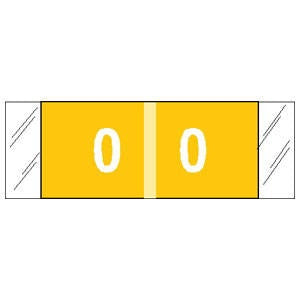 Tabbies COL'R'TAB Pre-Printed Label Chart Tab 0|0 Yellow 1/2 X 1-1/2 Inch - 11850