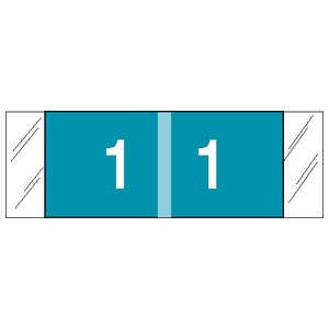 COL'R'TAB - Pre-Printed Label Chart Tab Blue 1|1 White Numeric 1/2 X 1-1/2 Inch - 11851