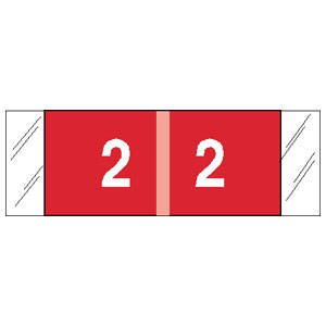 COL'R'TAB - Pre-Printed Label Chart Tab Red 2|2 White Numeric 1/2 X 1-1/2 Inch - 11852