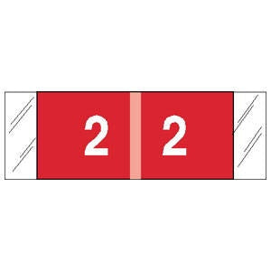 Tabbies COL'R'TAB Pre-Printed Label Chart Tab 2|2 Red 1/2 X 1-1/2 Inch - 11852