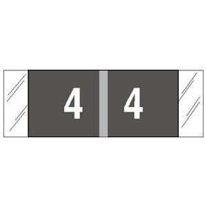 COL'R'TAB - Pre-Printed Label Chart Tab Gray 4|4 White Numeric 1/2 X 1-1/2 Inch - 11854