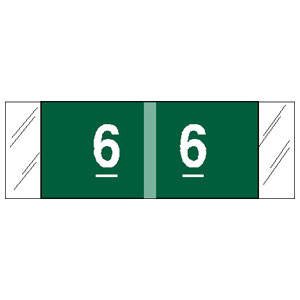 COL'R'TAB - Pre-Printed Label Chart Tab Green 6|6 White Numeric 1/2 X 1-1/2 Inch - 11856