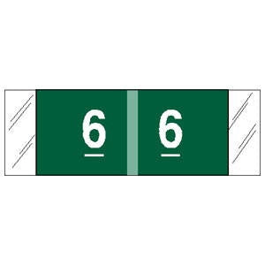 Tabbies COL'R'TAB Pre-Printed Label Chart Tab 6|6 Green 1/2 X 1-1/2 Inch - 11856