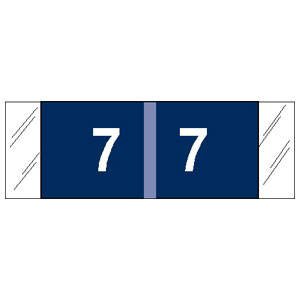 COL'R'TAB - Pre-Printed Label Chart Tab Blue 7|7 White Numeric 1/2 X 1-1/2 Inch - 11857