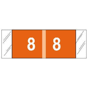 Tabbies COL'R'TAB Pre-Printed Label Chart Tab 8|8 Orange 1/2 X 1-1/2 Inch - 11858