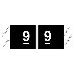 Tabbies COL'R'TAB Pre-Printed Label Chart Tab 9|9 Black 1/2 X 1-1/2 Inch - 11859
