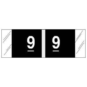 COL'R'TAB - Pre-Printed Label Chart Tab Black 9|9 White Numeric 1/2 X 1-1/2 Inch - 11859