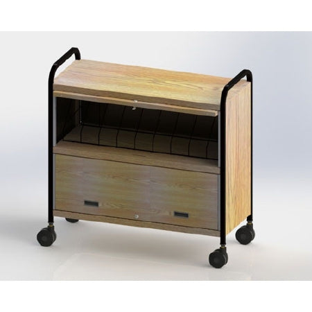 First Healthcare Products Level I 631 Series Privacy Chart Rack 18 Pockets Classic Oak - 631018P